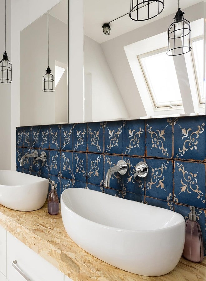 A1GRAPHIX 40 PC Pack (6X6) Thin Art Artistic Bohemian Peel and Stick Wall Sticky Backsplash Vinyl Waterproof Removable Tile Sticker Decals for Bathroom & Kitchen, (E, 6X6) - Image 4